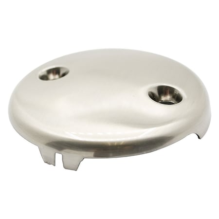 Thrifco Plumbing Satin Nickel 2 Hole Waste & Overflow Plate 4402296